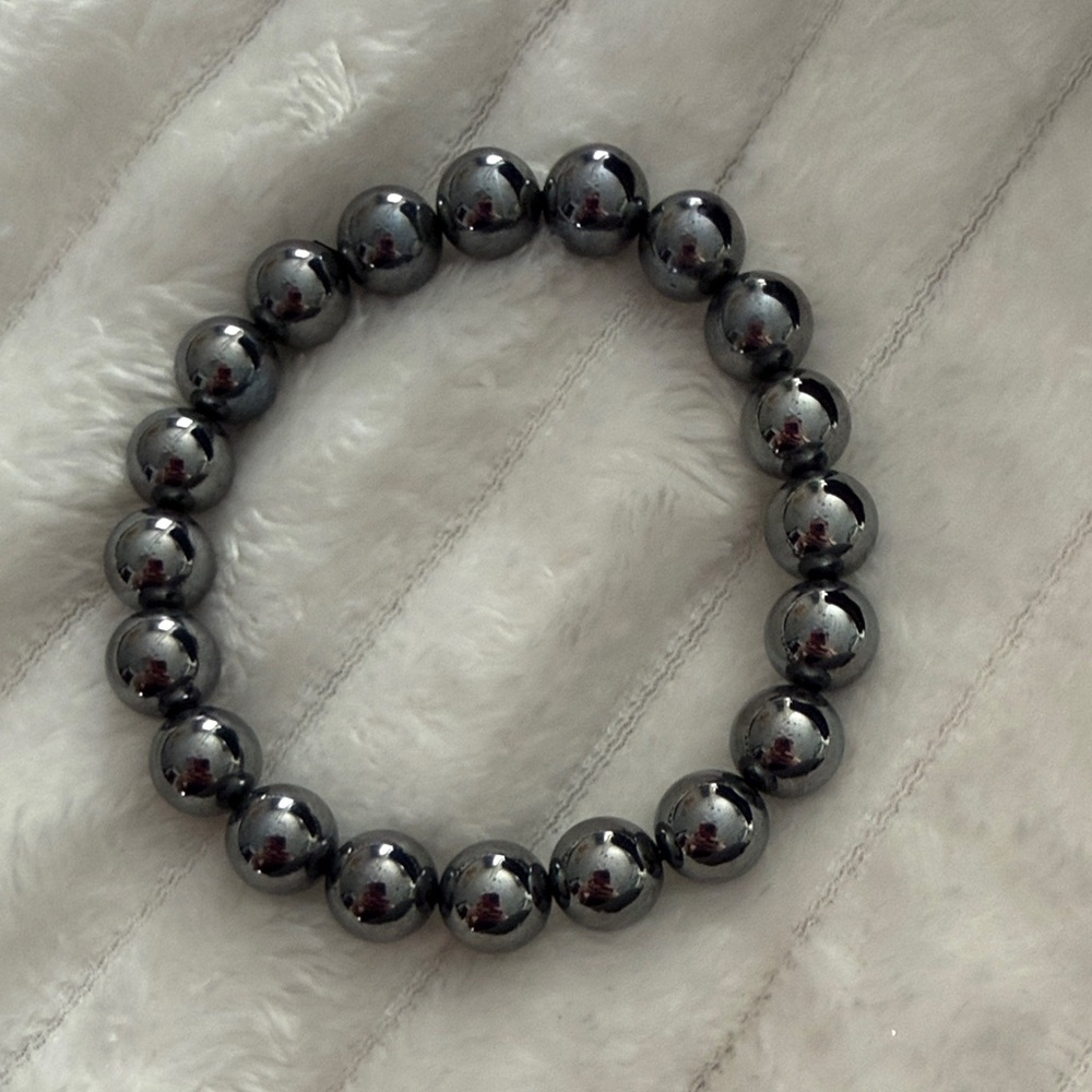 Sleek Black Beaded Bracelet